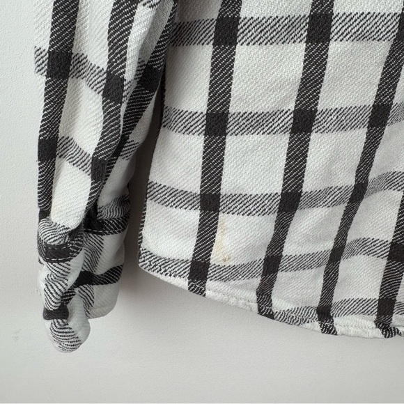 American Eagle Shirt Mens Small White Plaid Pocket Heavyweight Dad Button cotton - Picture 3 of 9